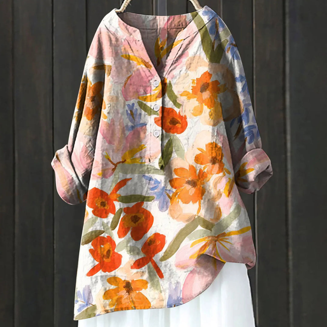 Mabell | Floral Blouse in Soft Cotton