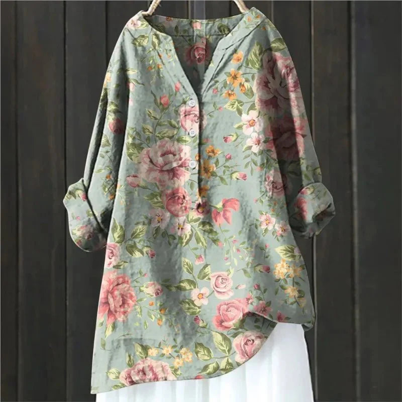 Mabell | Floral Blouse in Soft Cotton