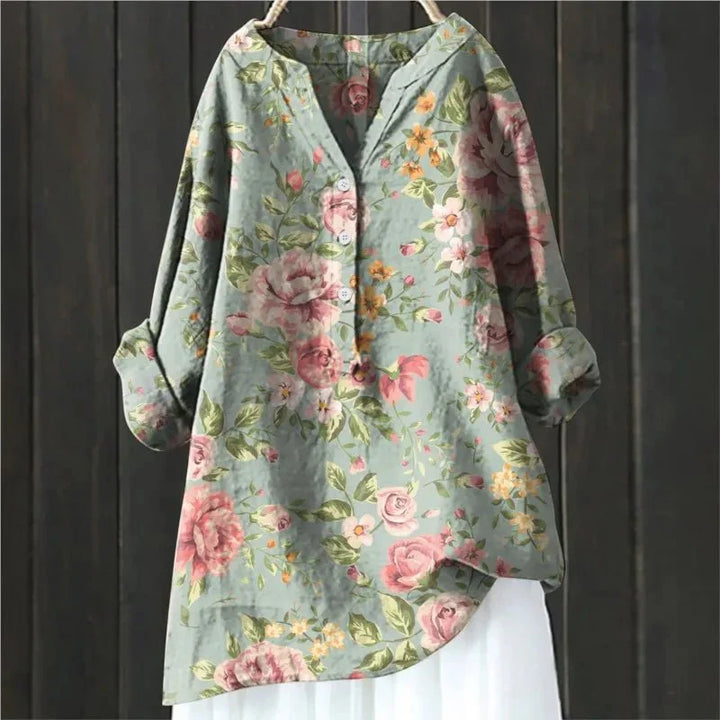 Mabell | Floral Blouse in Soft Cotton