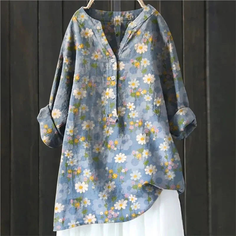Mabell | Floral Blouse in Soft Cotton